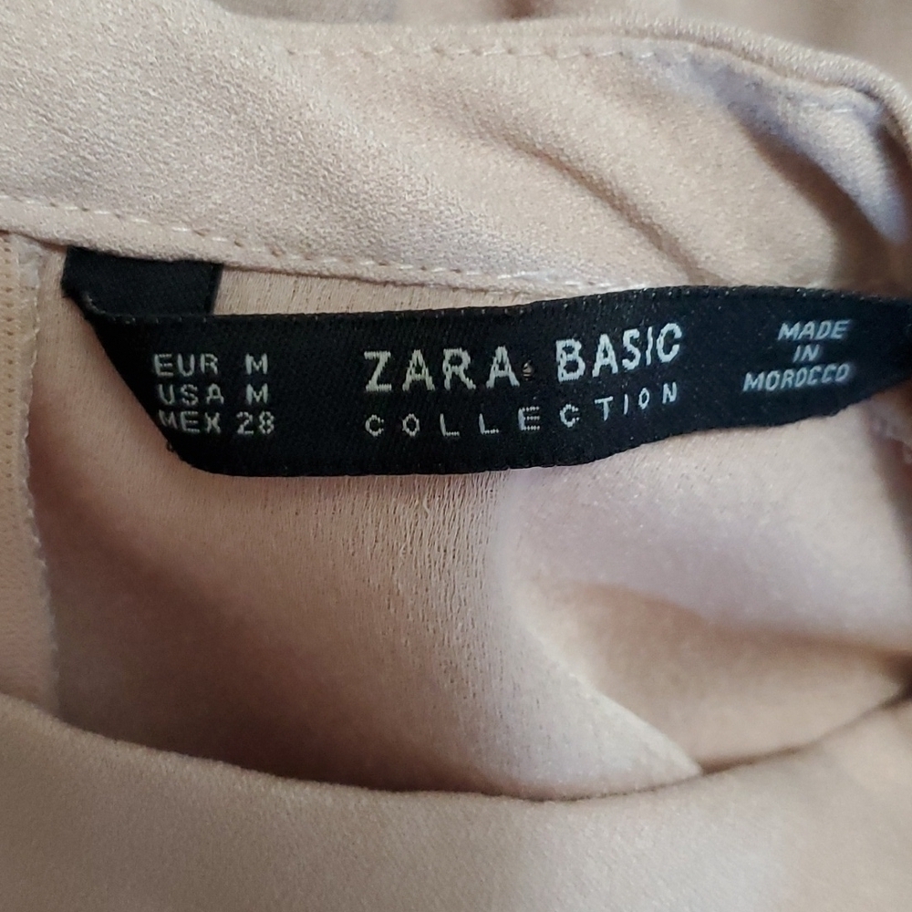 Zara Tan color ruffle sleeve mini dress Size M - Picture 7 of 8